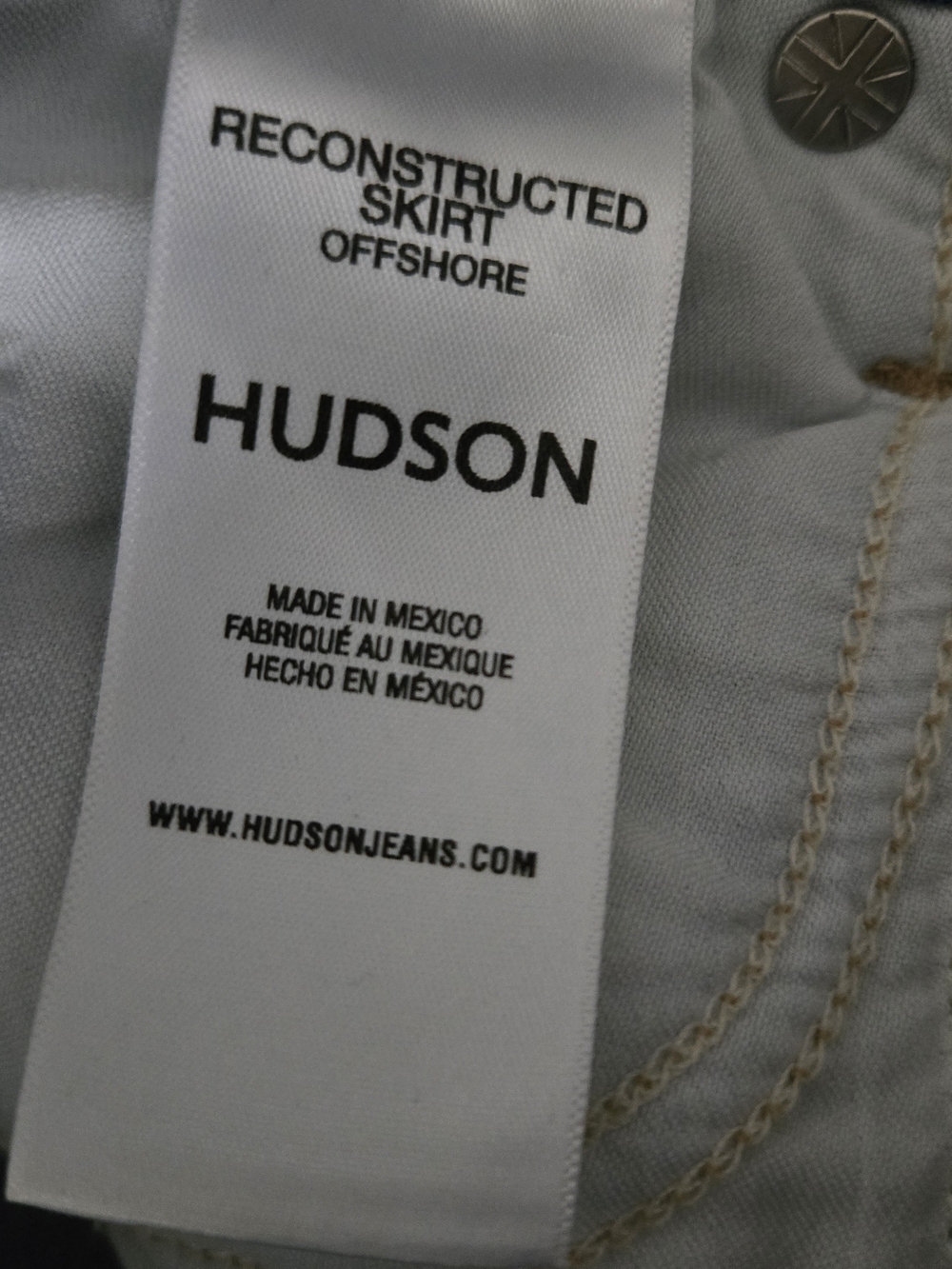 Hudson Reconstructed Denim Maxi Skirt with Front High Slit Womens 26 Waist - Picture 7 of 13